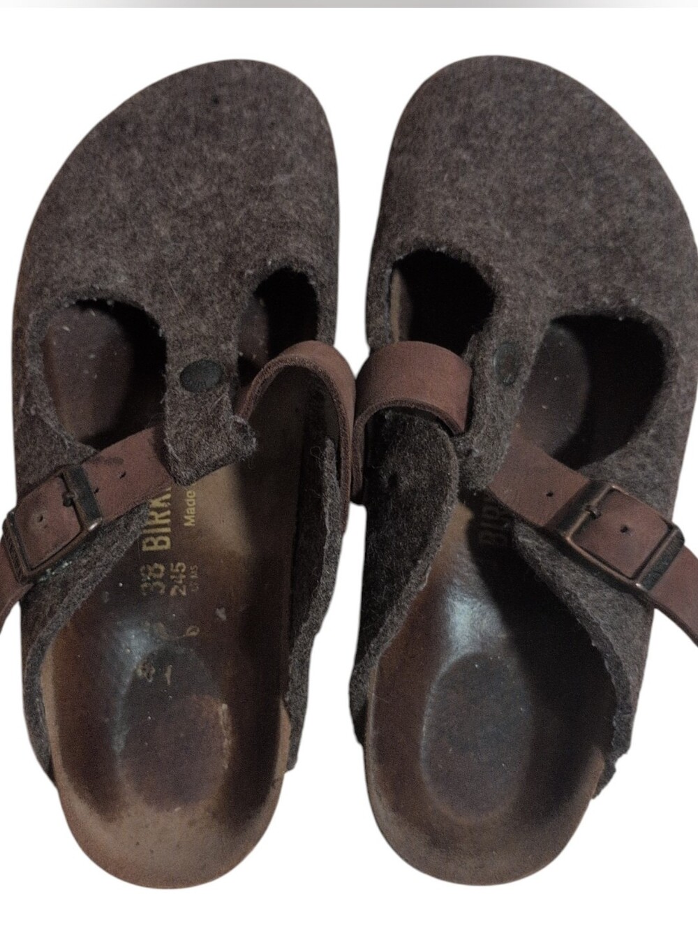Birkenstock Boston Wool Felt Clogs Size 38 Grey